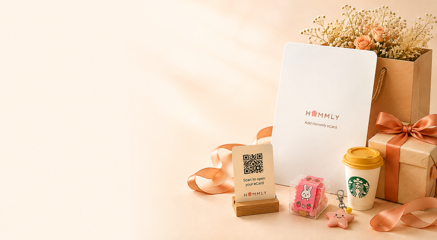 The eCard editor with a message, photo and theme selected